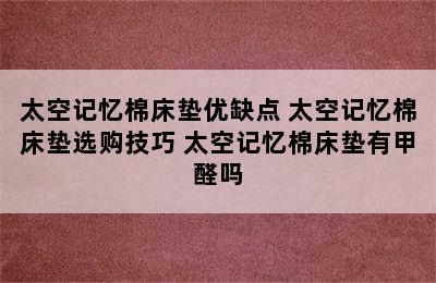 太空记忆棉床垫优缺点 太空记忆棉床垫选购技巧 太空记忆棉床垫有甲醛吗